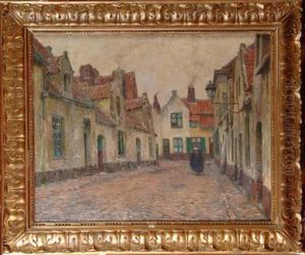 Ruelle De Beguinage Animee Oil Painting by Emmanuel Vierin