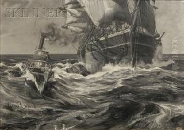 View Of The Clipper Ship Oil Painting by Carlos Vierra