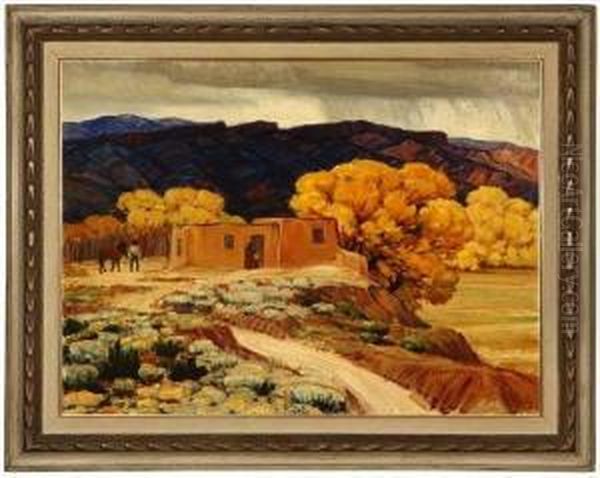 Santa Fe, Nm Oil Painting by Carlos Vierra