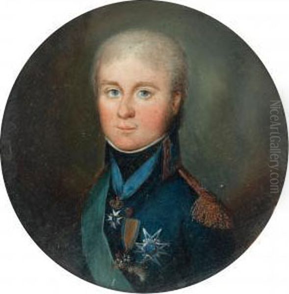 Man With Grand Star Oil Painting by Carl Frederik Johan Viertel