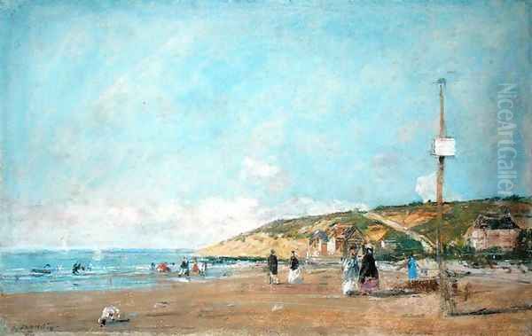 A Seashore Oil Painting by Eugene Boudin