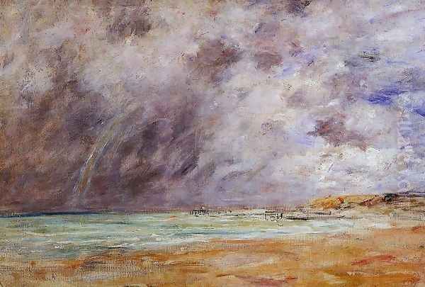 Le Havre, Stormy Skies over the Estuary Oil Painting by Eugene Boudin