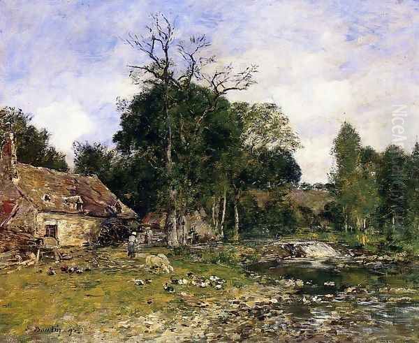 The Old Mill at Saint-Ceneri Oil Painting by Eugene Boudin