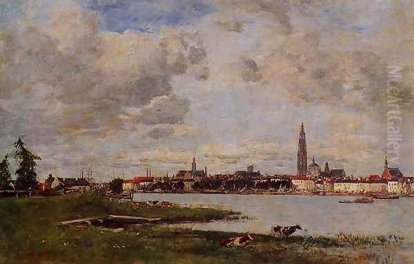 Anvers, la tete de Flanders Oil Painting by Eugene Boudin