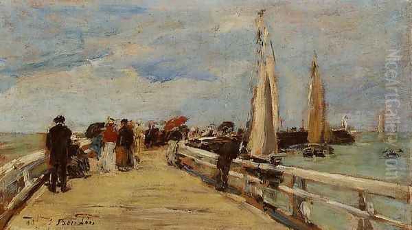 Deauville, the Jetty II Oil Painting by Eugene Boudin