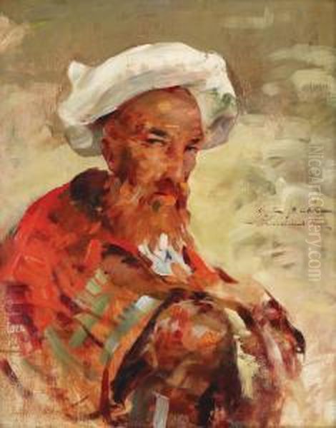 The Carpet Seller Oil Painting by Bertalan Vigh