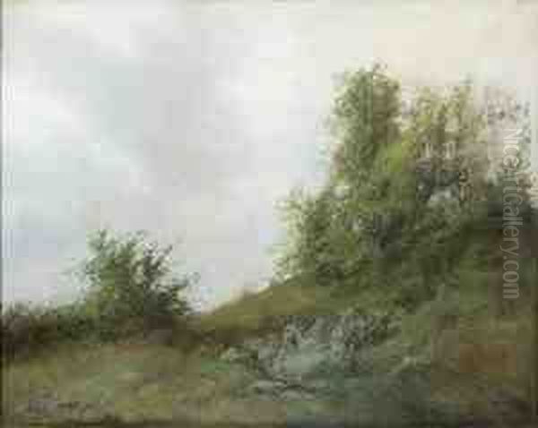 Paesaggio Campestre Oil Painting by Coriolano Vighi