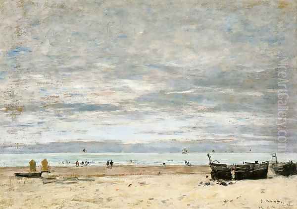 Berck, The Beach at Low Tide I Oil Painting by Eugene Boudin