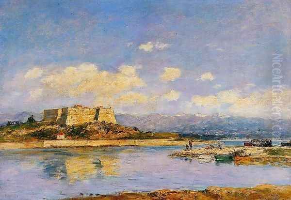 Antibes, Fort Carre Oil Painting by Eugene Boudin