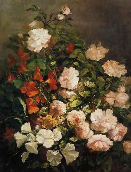 Spray of Flowers Oil Painting by Eugene Boudin