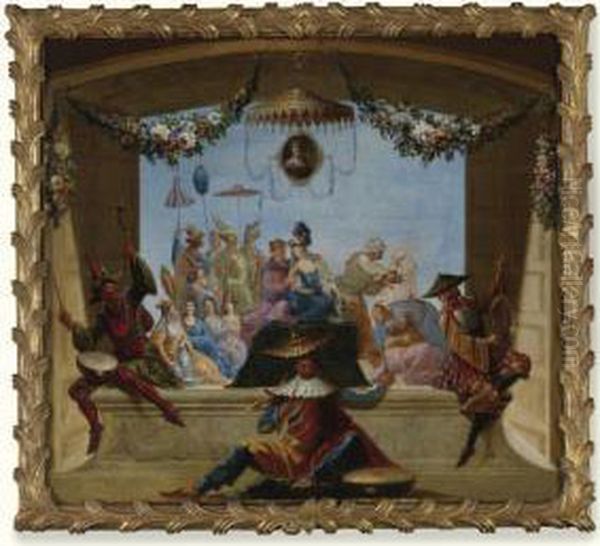 A Chinoiserie Oil Painting by Jacques Vigoureux-Duplessis