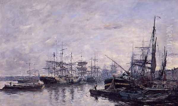 Bordeaux, the Port Oil Painting by Eugene Boudin