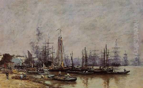 Bordeaux, the Port II Oil Painting by Eugene Boudin