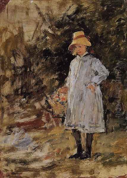 Portrait of a Little Girl Oil Painting by Eugene Boudin