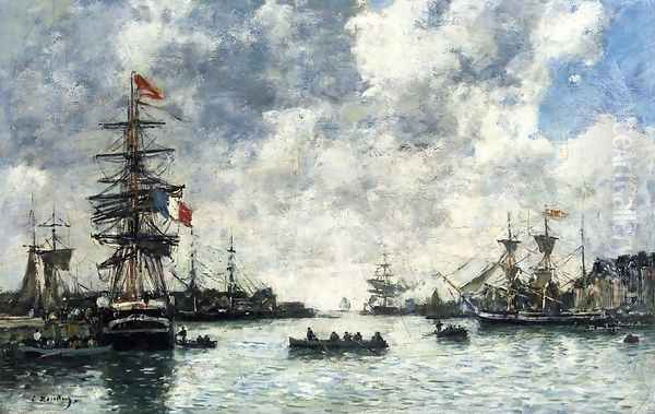 Le Havre, The Outer Harbor Oil Painting by Eugene Boudin