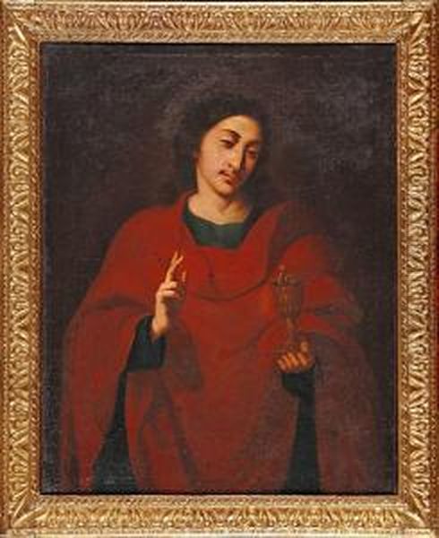 San Juan Evangelista Oil Painting by Antonio Viladomat Y Manalt