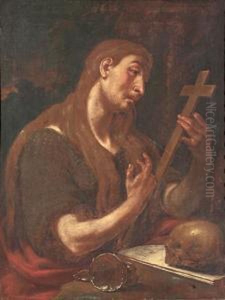 Santa Maria Magdalena Oil Painting by Antonio Viladomat Y Manalt