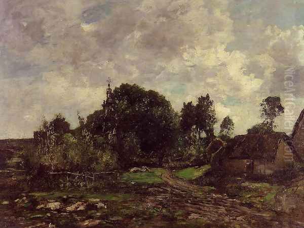 Breton Landscape Oil Painting by Eugene Boudin