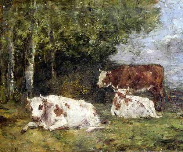 Norman Pasture Oil Painting by Eugene Boudin