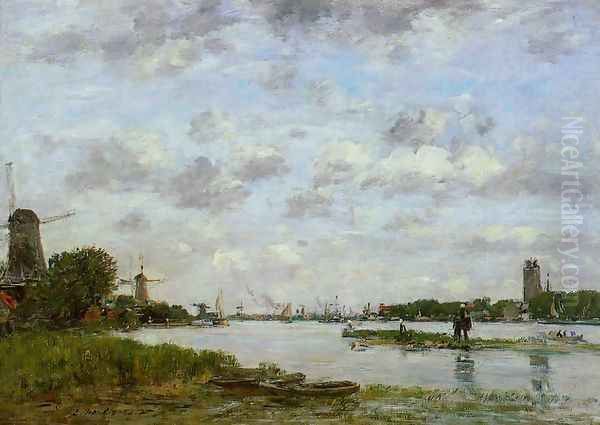 View of Dordrecht Oil Painting by Eugene Boudin