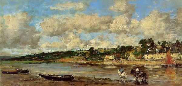 Le Faou, Banks of the River Oil Painting by Eugene Boudin