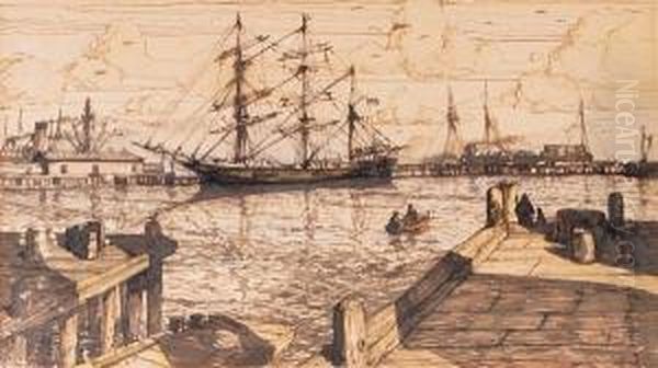 Los Angeles Harbor Oil Painting by Hernando Gonzallo Villa