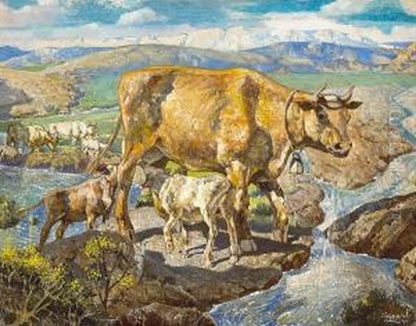 Cattle Watering by Hernando Gonzallo Villa