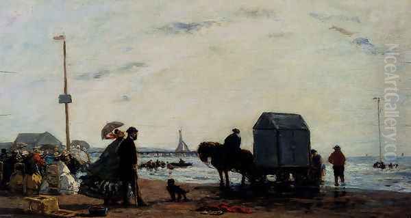 Beach Scene, Trouville Oil Painting by Eugene Boudin