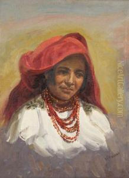 Portrait Of A Lady Oil Painting by Cesar A. Villacres