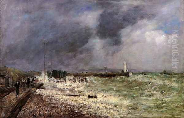 Le Havre: A Gust of Wind at Frascati Oil Painting by Eugene Boudin