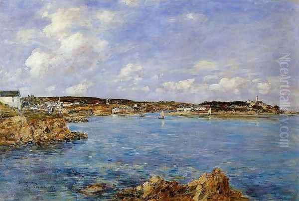 Douarnenez, the Bay, View of I'Ile Tristan Oil Painting by Eugene Boudin