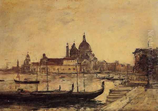 Venice, Le Mole et la Salute Oil Painting by Eugene Boudin