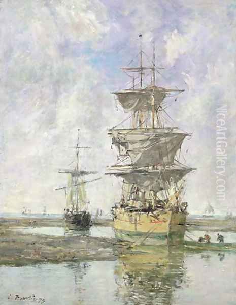 The Large Ship 1879 Oil Painting by Eugene Boudin