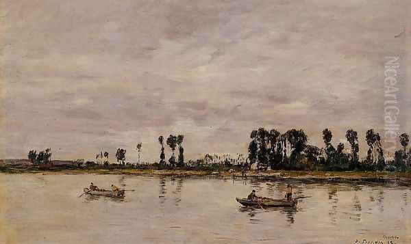 Caudebec-en-Caux, Banks of the Saine Oil Painting by Eugene Boudin