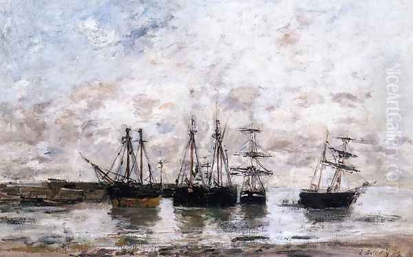 Portrieux 1869 Oil Painting by Eugene Boudin