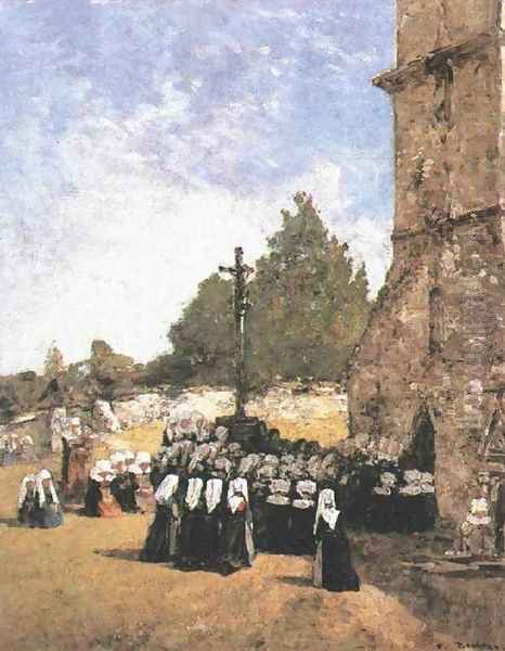 Breton Pardon Oil Painting by Eugene Boudin