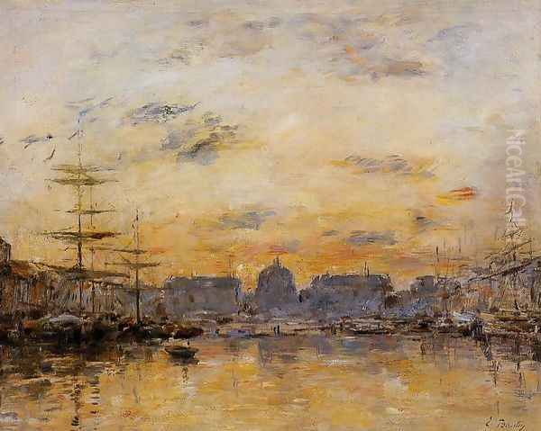 The Commerce Basin, Le Havre Oil Painting by Eugene Boudin