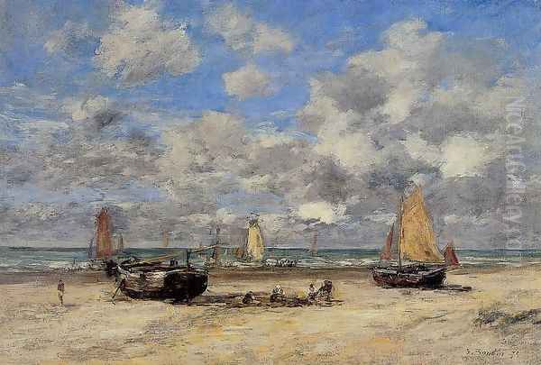 Low Tide at Scheveningen Oil Painting by Eugene Boudin