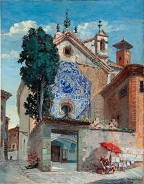 Una Iglesia De Manresa Oil Painting by Mauricio Vilomara