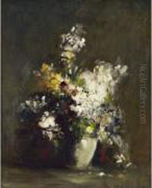  Bouquet De Fleurs  Oil Painting by Victor Louis Vincelet