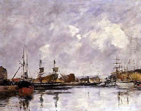 The Port of Dunkirk 1891 Oil Painting by Eugene Boudin