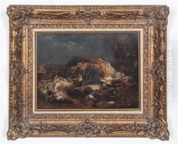 Fallen Horse Oil Painting by Francois-Andre Vincent