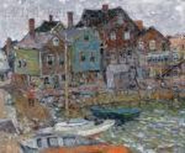 Harbor View, Probably Cape Ann Oil Painting by Harry Aiken Vincent