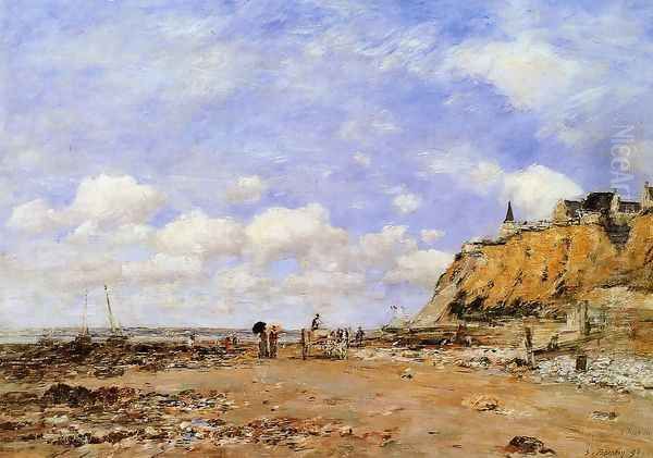 The Shore at Villerville Oil Painting by Eugene Boudin