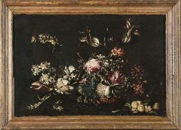 Natura Morta Con Fiori Oil Painting by Giuseppe Vincenzino