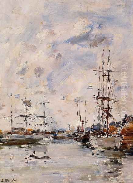 The Deauville Basin I Oil Painting by Eugene Boudin