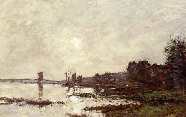 Inlet at Faou Oil Painting by Eugene Boudin