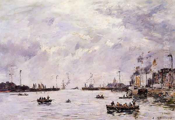 Le Havre, the Outer Port Oil Painting by Eugene Boudin