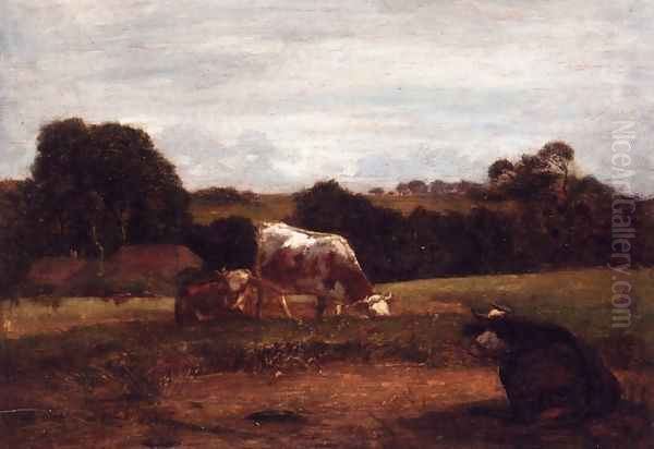 Norman Landscape I Oil Painting by Eugene Boudin