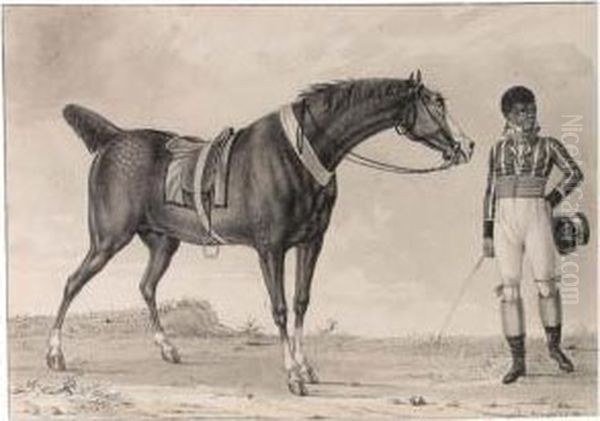 A Horse And His Creole Jockey Oil Painting by Reinier Vinkeles